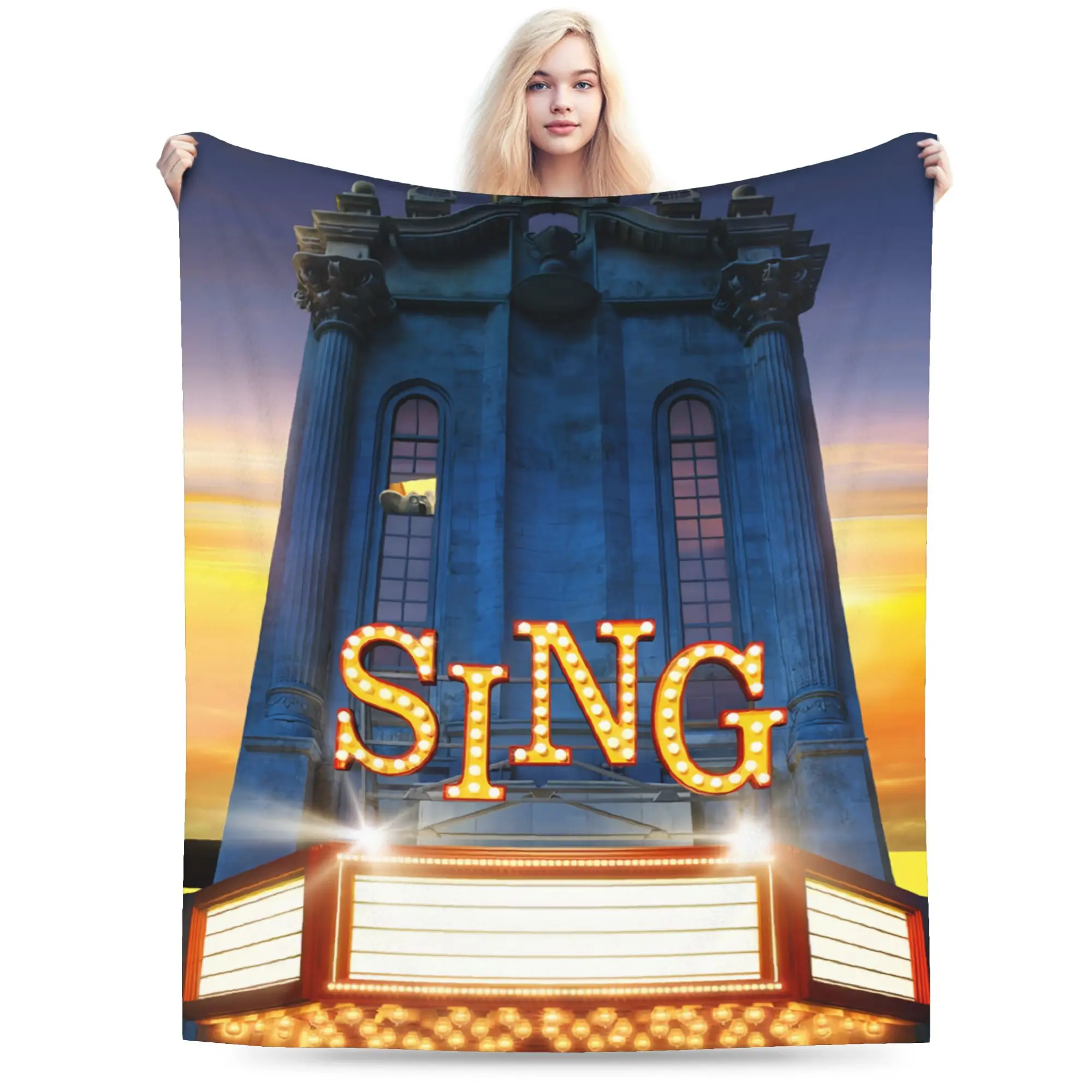 Sing 2 Movie Throw Blanket for Couch  Fuzzy Soft Plush Blanket 50x60 Inch Multiple Sizes Bedspread for All Seasons