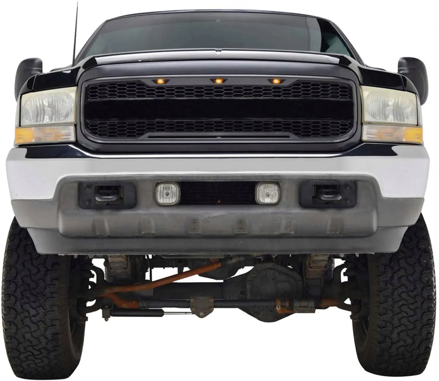 Gobison 2005 2006 2007 Raptor Style Grill Front Raptor car grille with Amber LED Lights for FORD F250 F350 F450