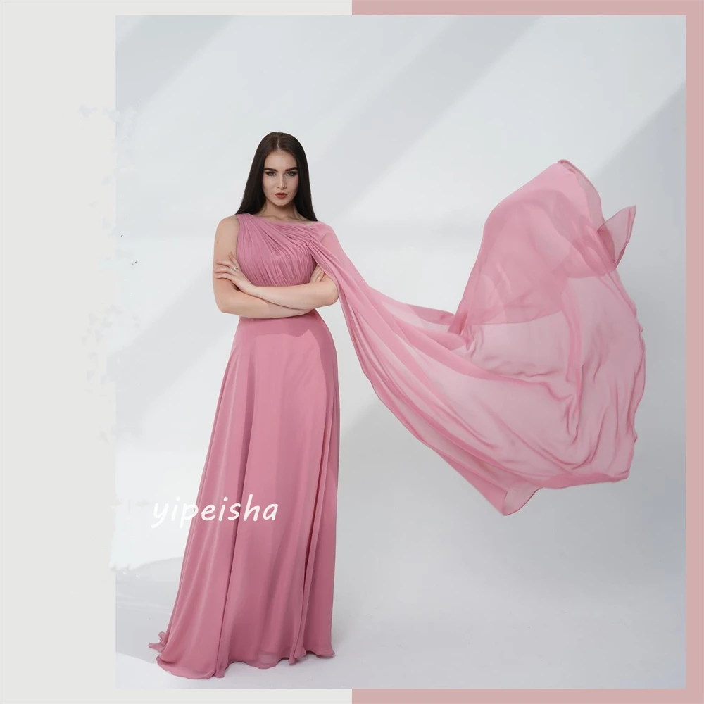 Personalizado jiayigong jérsei ruched festa de casamento a linha de um ombro sob medida vestido de ocasião vestidos longos arábia saudita