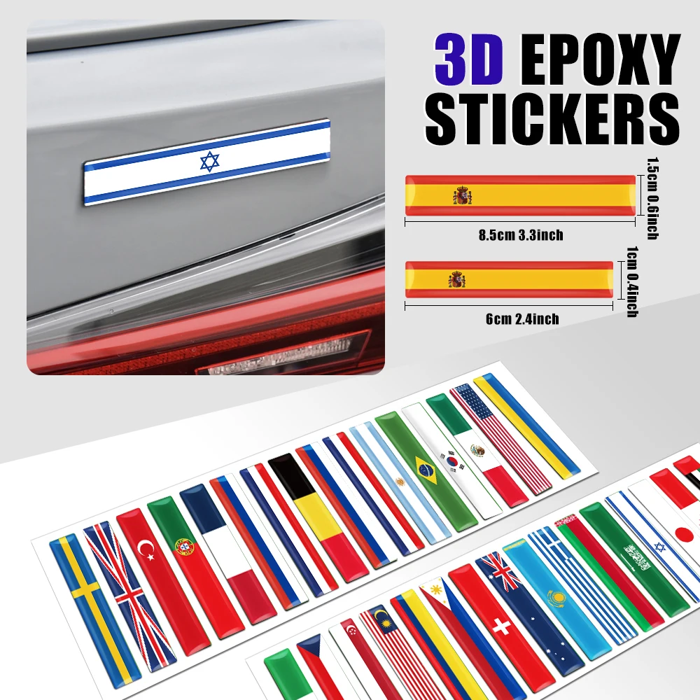 Car Accessories Uk - 10PCS 3D Epoxy National Flag Badge