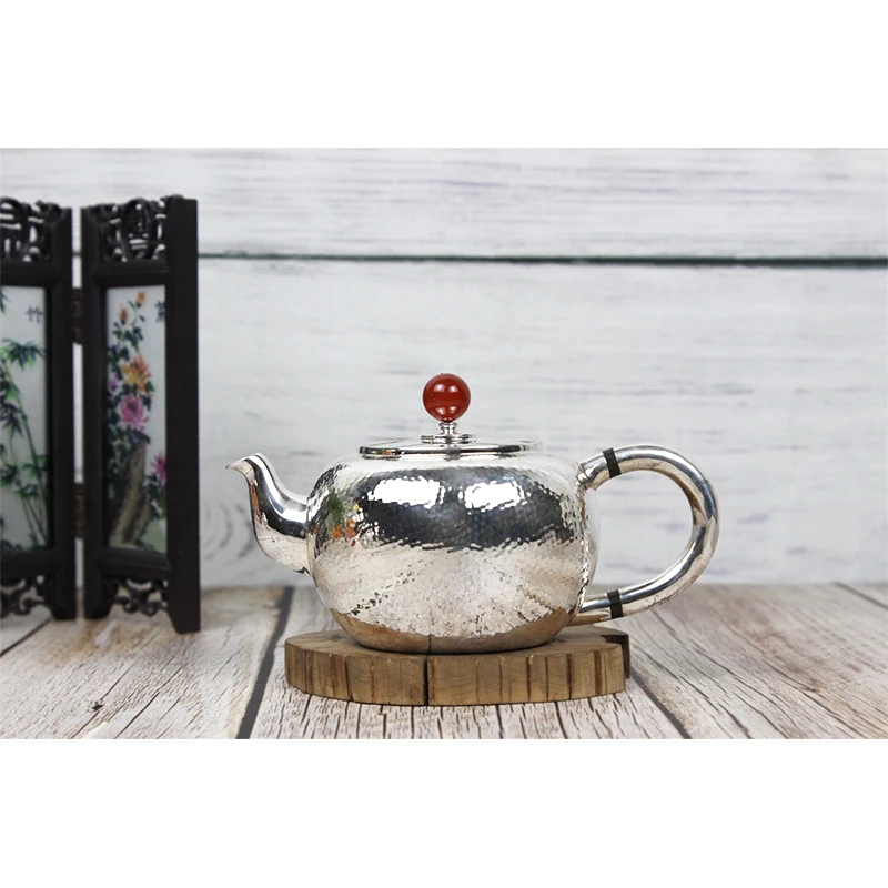 999 sterling silver handmade tea set Japanese retro teapot kettle teacup home office tea ceremony Kungfu tea set 240ml