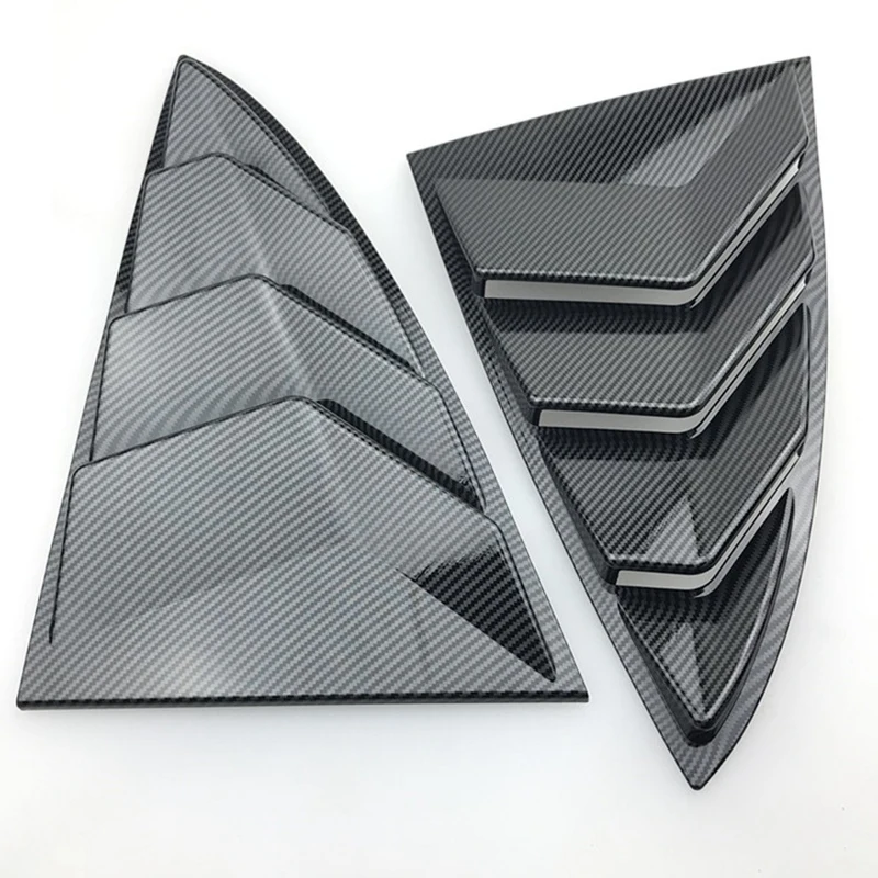 for Tesla Model 3 ABS Rear Window Blinds Decorative Patch Exterior-Carbon Fiber Pattern