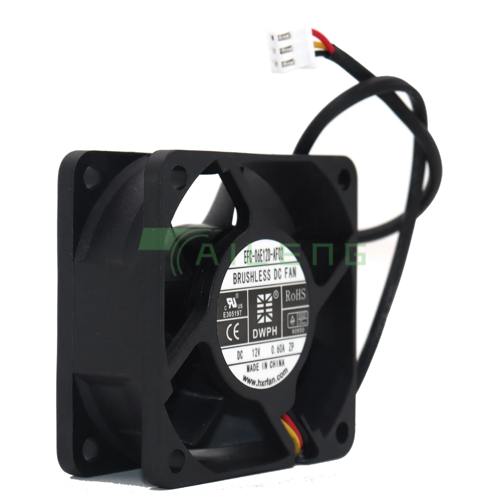 Ventilador de chassi com 3 fios, fonte de alimentação ininterrupta, novo e original, EFC-06E12D-AF02, 12V, 0.60A, 6cm, 60x25mm, 3Pin