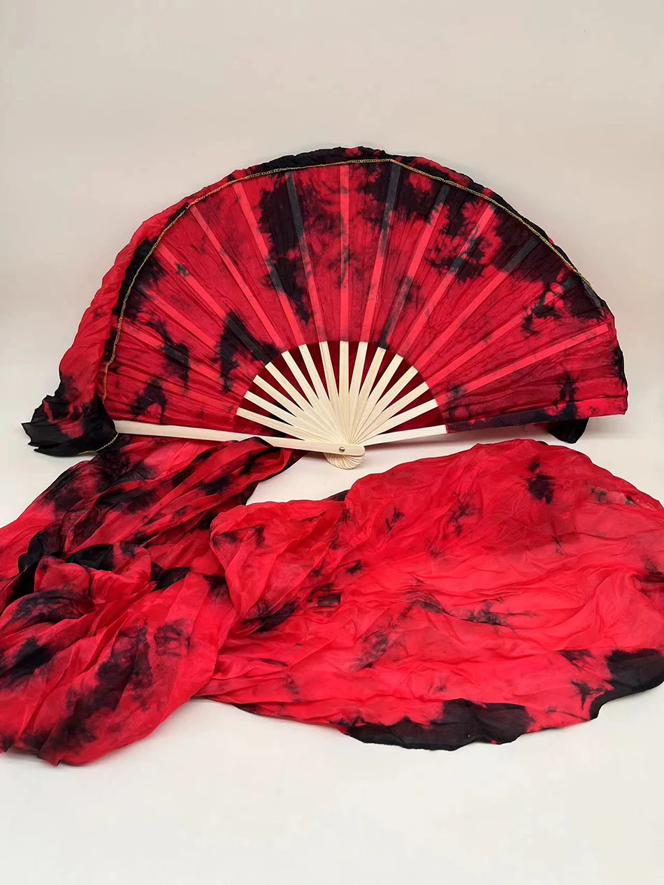 Real Silk Veil Fans Fan For Women Belly Dance Accessories Mixed Color 180cm Length 90cm Width