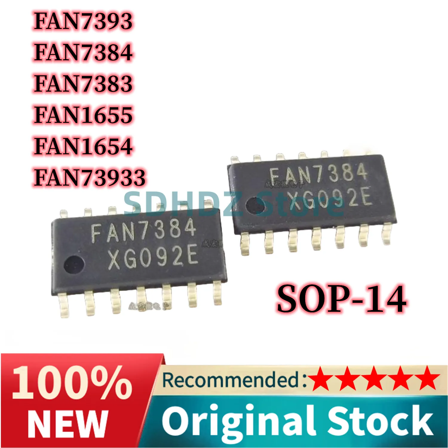 (10 Pieces) FAN1654 FAN1655 FAN7383 FAN7384 FAN73933 FAN7393 MX M SMD SOP14 New Original Chip