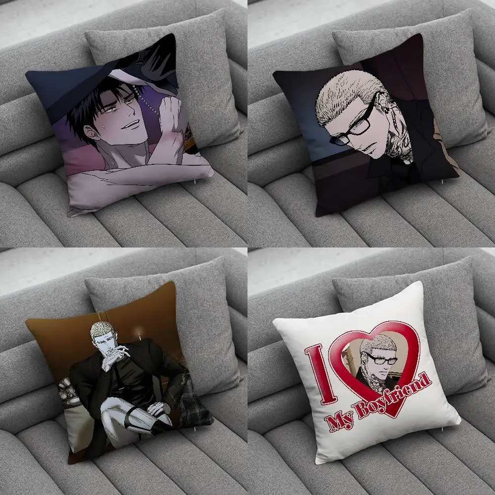 

S-ShutlineS Jake Gillan Moon Shingun Print Pattern Sofa Cushion Cover Pillowcase Home Party Car Bedding