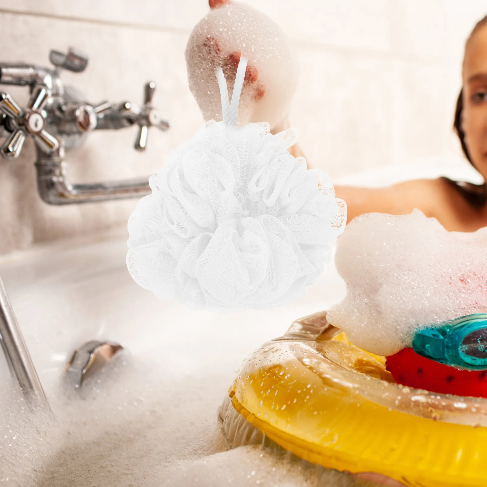 

6Pcs Bath Loofah Wear-Resistant Compact Shower Sponge for Daily Use Gentle Body Scrubber Hygienic Hanging Storage Bathroom