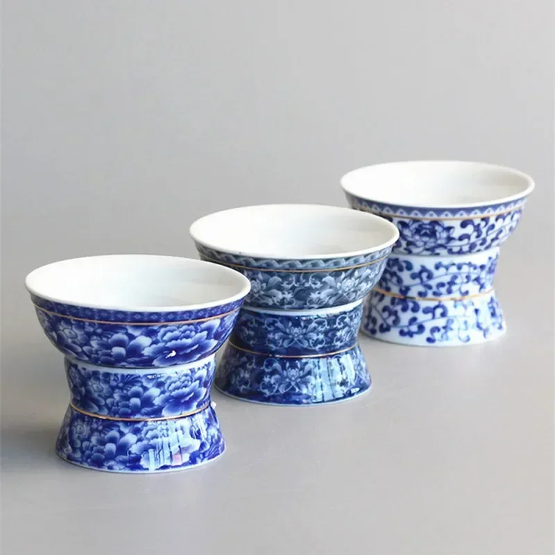 Chinese Tea Set Accessory, Tea Residue Filter, Blue and White Porcelain Infusers, Ceramic Strainer, Funnel and Stand, Jingdezhen