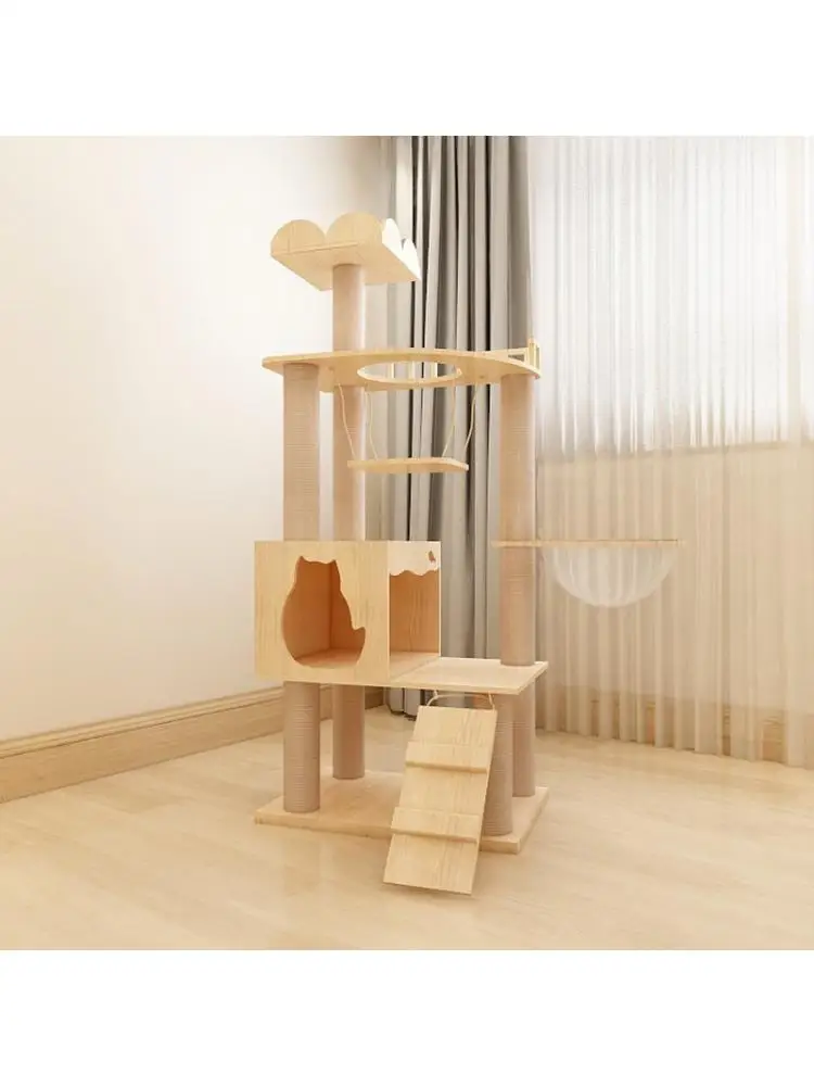 

Solid Wood Cat Climbing Frame Cat Litter Cat Tree Stable Cat Jumping Platform Cat Scratching Board Cat Toy