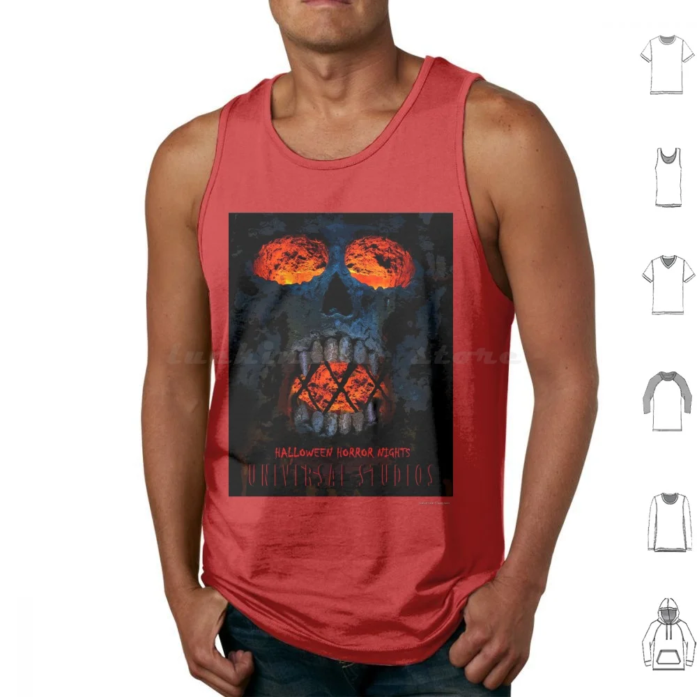 Hhn 30 The Face Of Hell Tank Tops Print Cotton Halloween Horror Nights 30 2021 Jack Scary Frightening Spooky Event