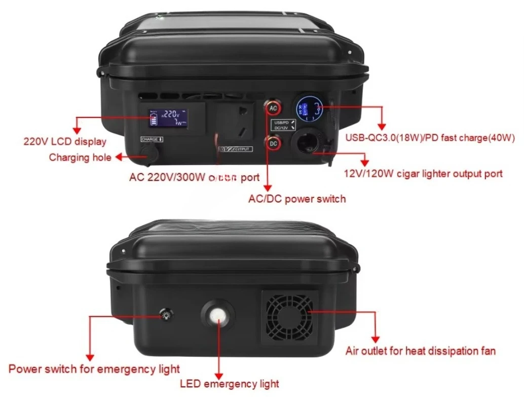Hot Sale 220v 300w 518wh Outdoor Backup Solar Cell Home Power Station with Panel