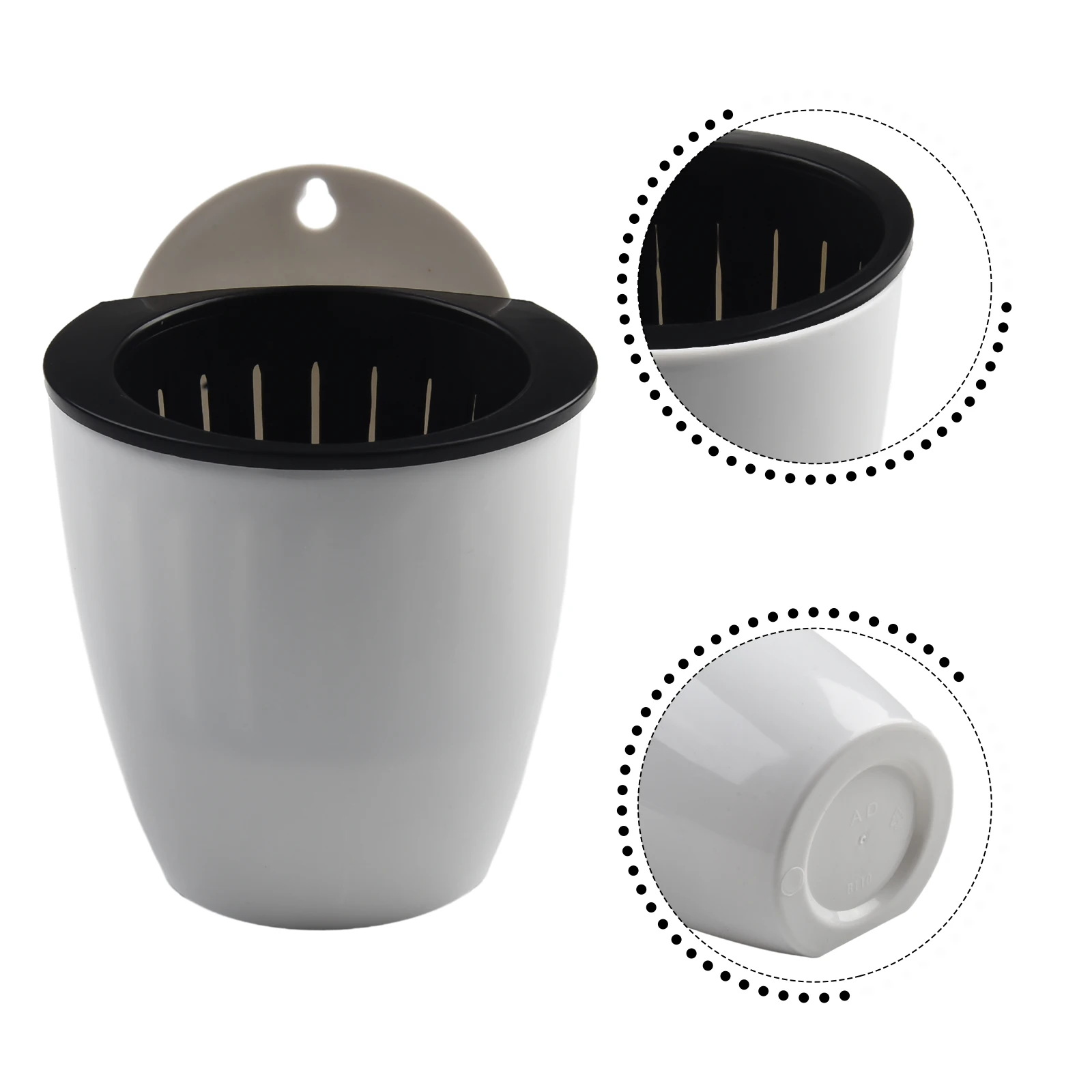 1PC Self-Watering Wall Mounted Flower Pot Plastic Hanging Planters For Indoor Office Home Garden Decor With Inner Basket