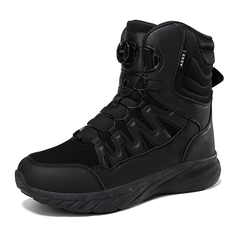 High Quality Leather Men's Hiking Shoes Waterproof Casual Work Ankle Boots Oudoor Off Road Adventure Shoes Man Motorcycle Boots