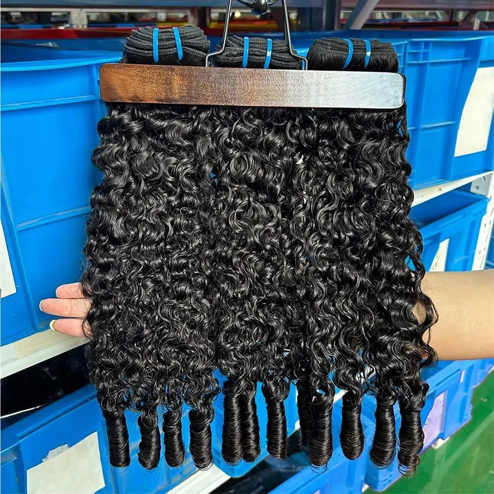 

Burmese Curly Human Hair Bundles Deep Wave Raw Hair Quality Weave Bundles Double Drawn Vietnamese Hair Extension For Women