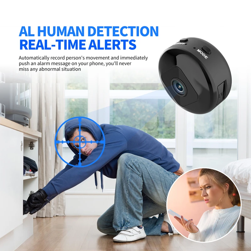 Kamera WiFi Security 1080P Bezprzewodowa Wewnętrzna/Zewnętrzna z Noktowizorem, Wykrywaniem Ruchu, Zasilana Bateryjnie, z Przechowywaniem w Chmurze i Rejestracją Wideo