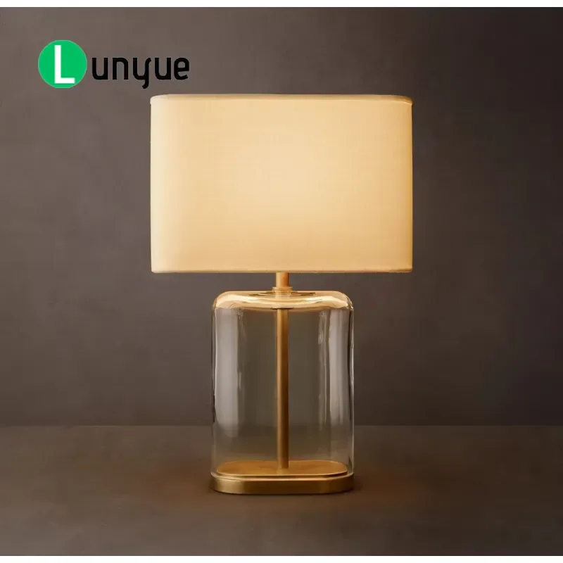Modern Elegant Crystal Desk Lamp European Style Dimmable E26 Glass Base Oval Shade for Reading Room Bedroom Home Decor