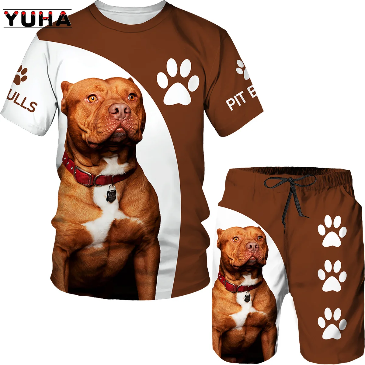 YUHA, Rottweiler Dog 3d Printed T Shirt/T-shirt Shorts Set Male Summer Sportwear Casual Men\'s Tracksuit Fashion Men\'s Clothing S