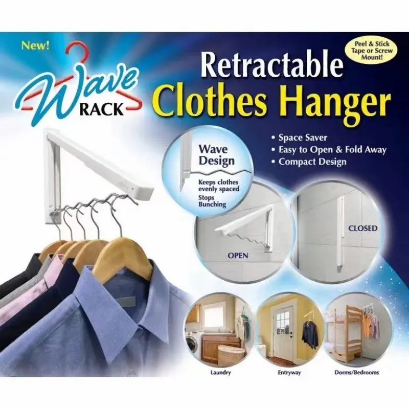 Clothes Hanger Retractable Cloth Drying Rack Folding Wall Mount Indoor Amp Outdoor Space Saving Home Laundry Clothesline