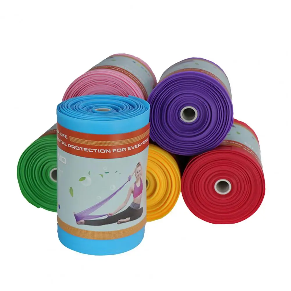 Bandas Elásticas multiusos para Yoga, cintas de colores para entrenamiento en interiores, 1 rollo