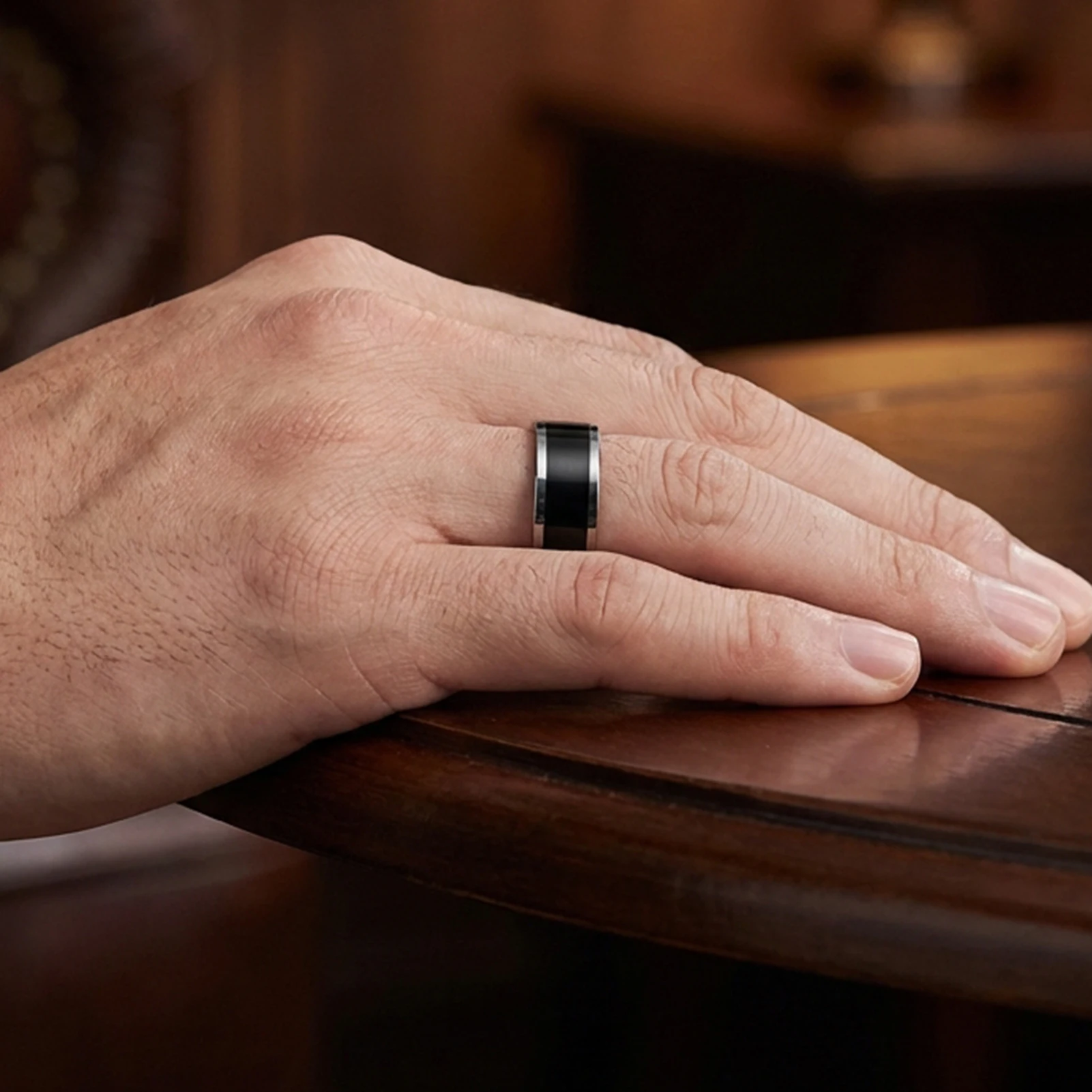 Tech-Savvy Smart Ring NFC Phone Tag Minimalist Black Wearable Device for Daily Use Efficiency Durable Lightweight Gear