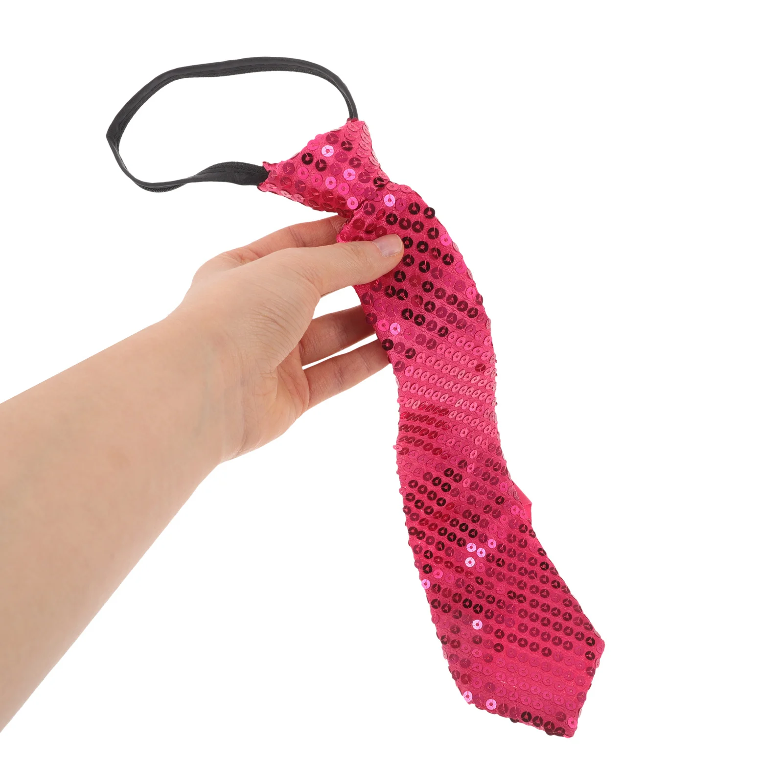 Brilliant Rosy Sequin Tie Bedazzled Shiny Comfortable for Street Dance Stage Performances Festive Events and Party Outfits