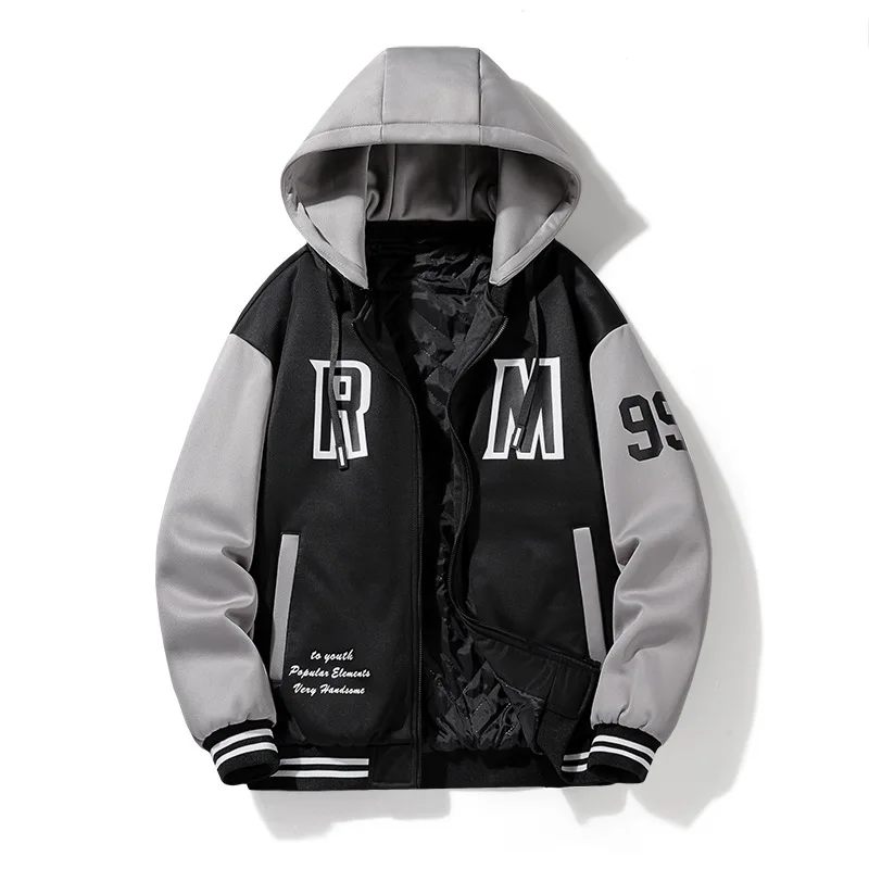 

Brand Fashion Men Hoodies Baseball Jacket Cotton Padded Man Autumn Winter Coats Size L-3XL