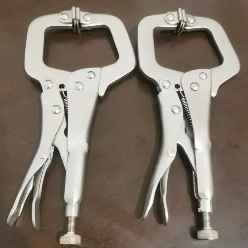 6.5inch Heavy-Duty Locking C-Clamp Pliers Adjustable Welding Clamp Clip and Regular Tips Woodworking Welding Fixing Hand Tool