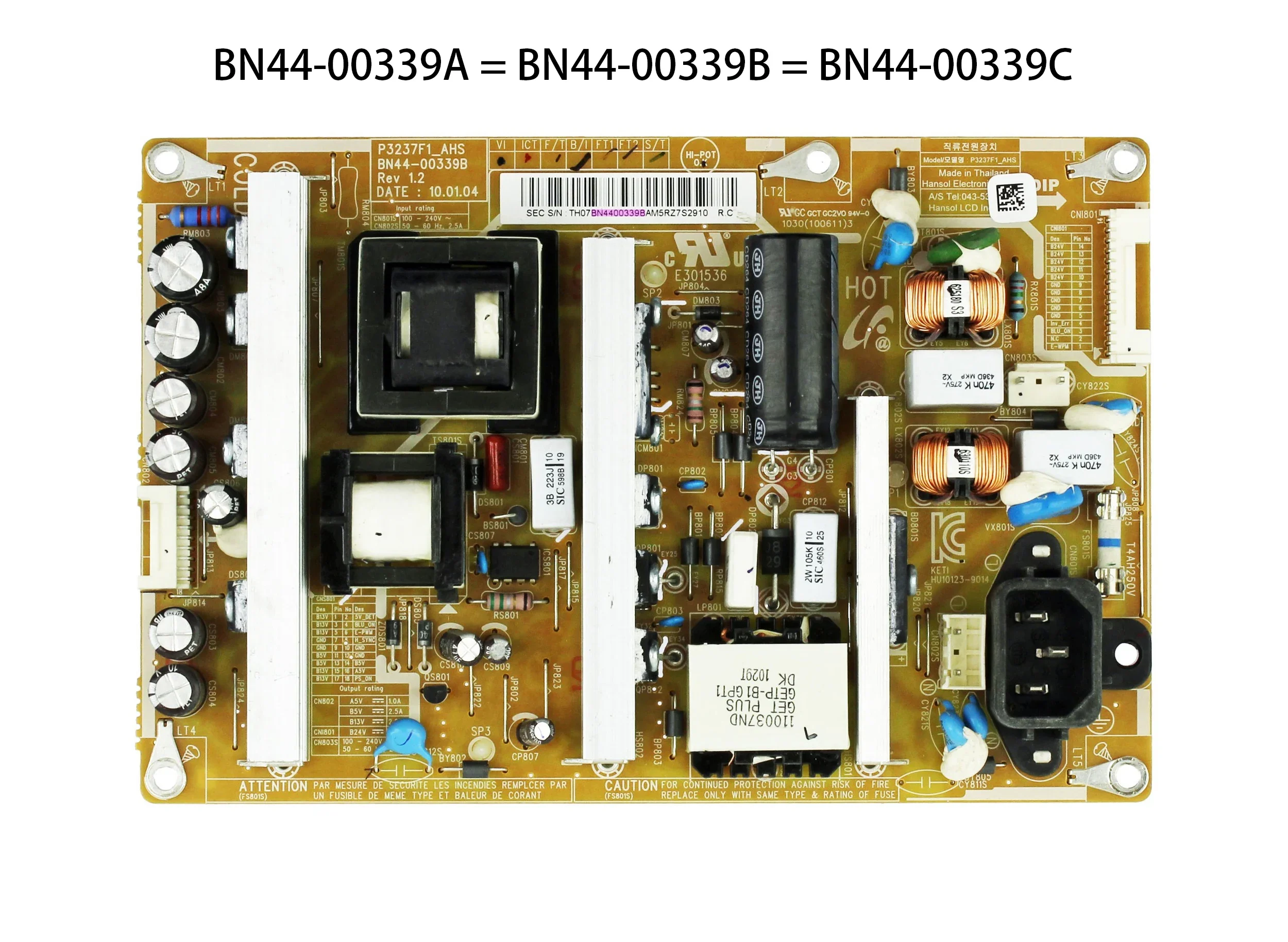 

Power BN44-00339A BN44-00339B P3237F1_AHS P3237F1_ASM Fits LE32C530F1WXXU LN37C550J1FXZA LN37C530F1FXZA LN32C530F1FXZA 32/37" TV
