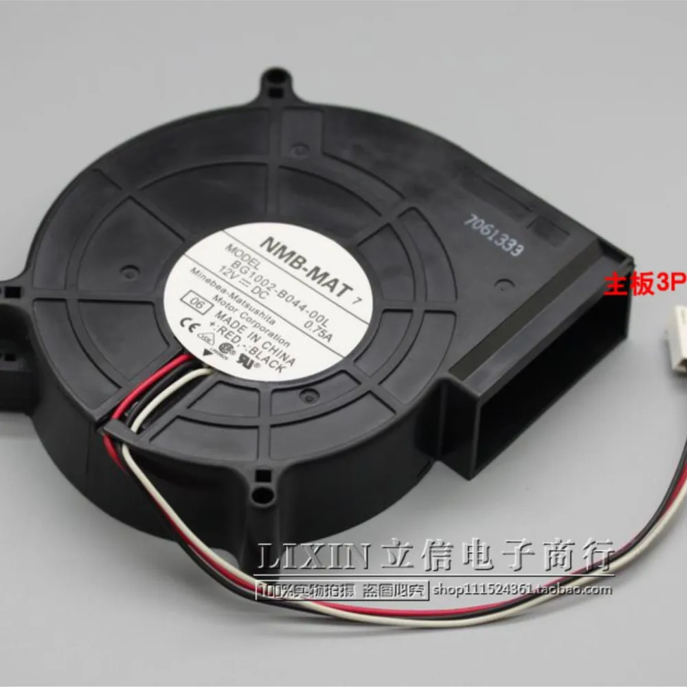 ل NMB BG1002-B044-00L 12 فولت 0.75A 100x100x20 مللي متر طبل آلة الرياح التوربينات مروحة التبريد ، تدفق الهواء العالي ، 21.5 CFM