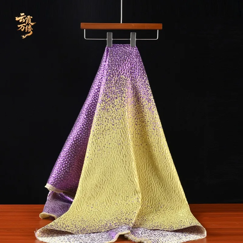 Colorful two-color three-dimensional relief jacquard oil painting style fabric fashion clothing fine