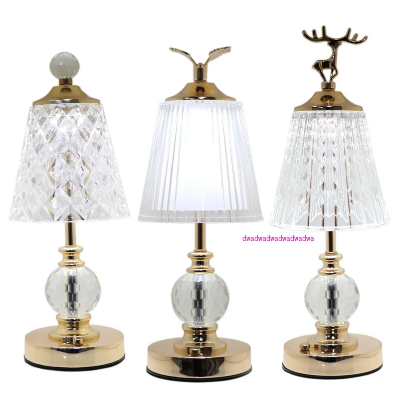 

Light luxury crystal decoration modern simple atmosphere light bedroom bedside touch ornament night light