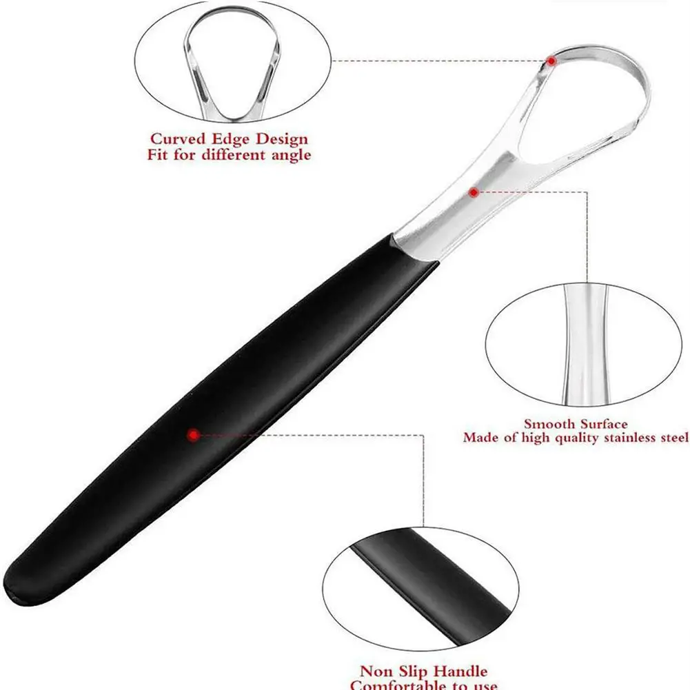 1Pc Stainless Steel Tongue Scraper Tongue Coating Cleaner TongueCoating Brush Cleaning Tongue Coating Removing Bad Breath