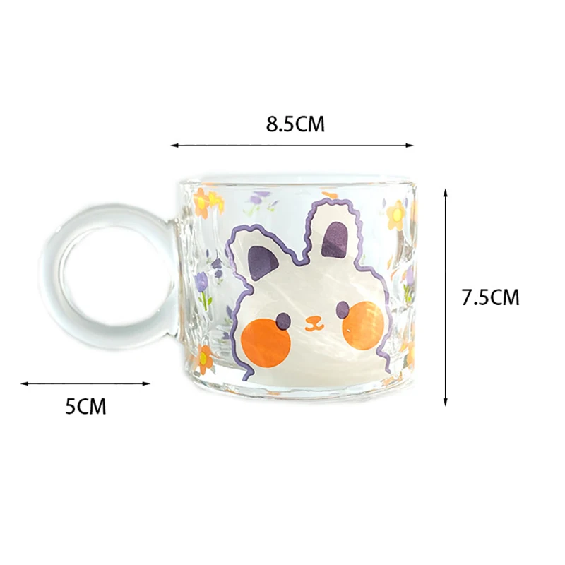 Tulip Perfume Cup High-Value Ins Style Amber Glass Cup Cute Girl Heart Milk Breakfast Mugs Clear Multi-Purpose Mug For Home