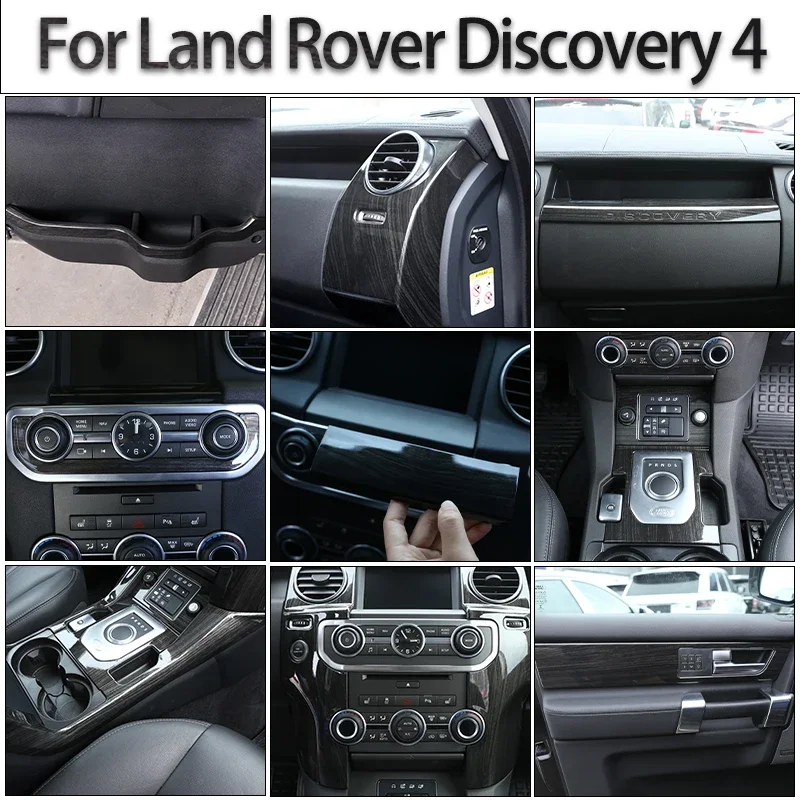 

For Land Rover Discovery 4 LR4 2010-2016 ABS Black Wood Grain Car Interior Decoration Strip Frame Cover Decorate Car Accessories