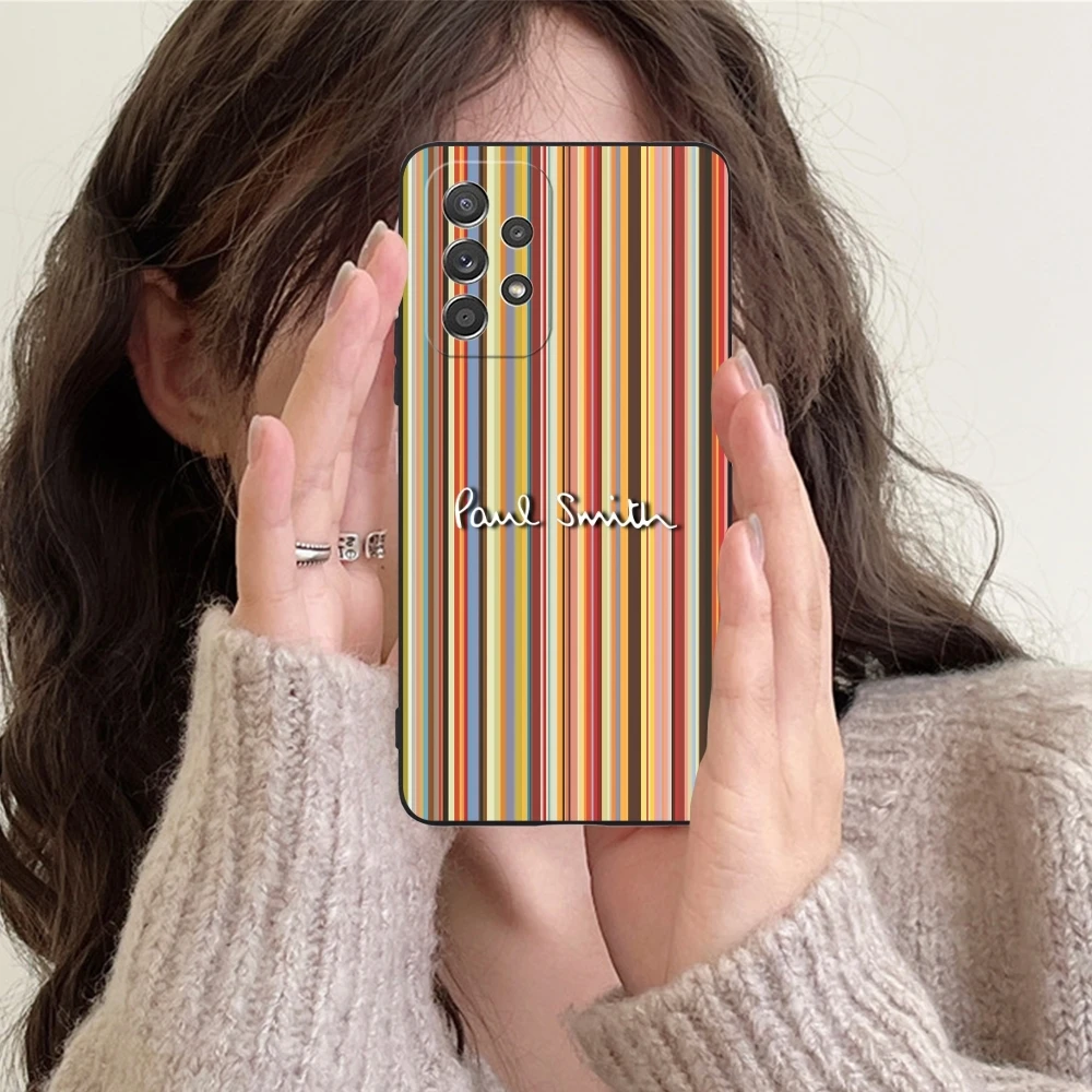 Fashion Smith Stripes Mobile Cell Phone Case for Samsung Galaxy Note 20 10 Plus Ultra Black Soft Phone Cover Shell