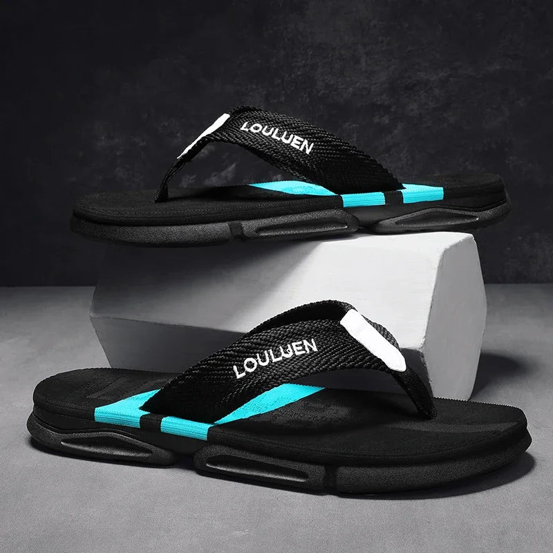 2026 High Quality Fashion Men Flip Flops Summer Beach Flip Flops Men Casual Breathable Antiskid Beach Slippers Men Summer Outdoo