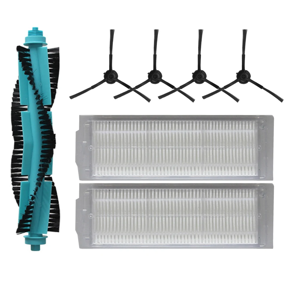แปรงทำความสะอาดกลางหุ่นยนต์ดูดฝุ่น1ชิ้นตัวกรอง2ชิ้นแปรงด้านข้าง4ชิ้นสำหรับ cecotec ตัวกรอง11090สำหรับเครื่องดูดฝุ่น
