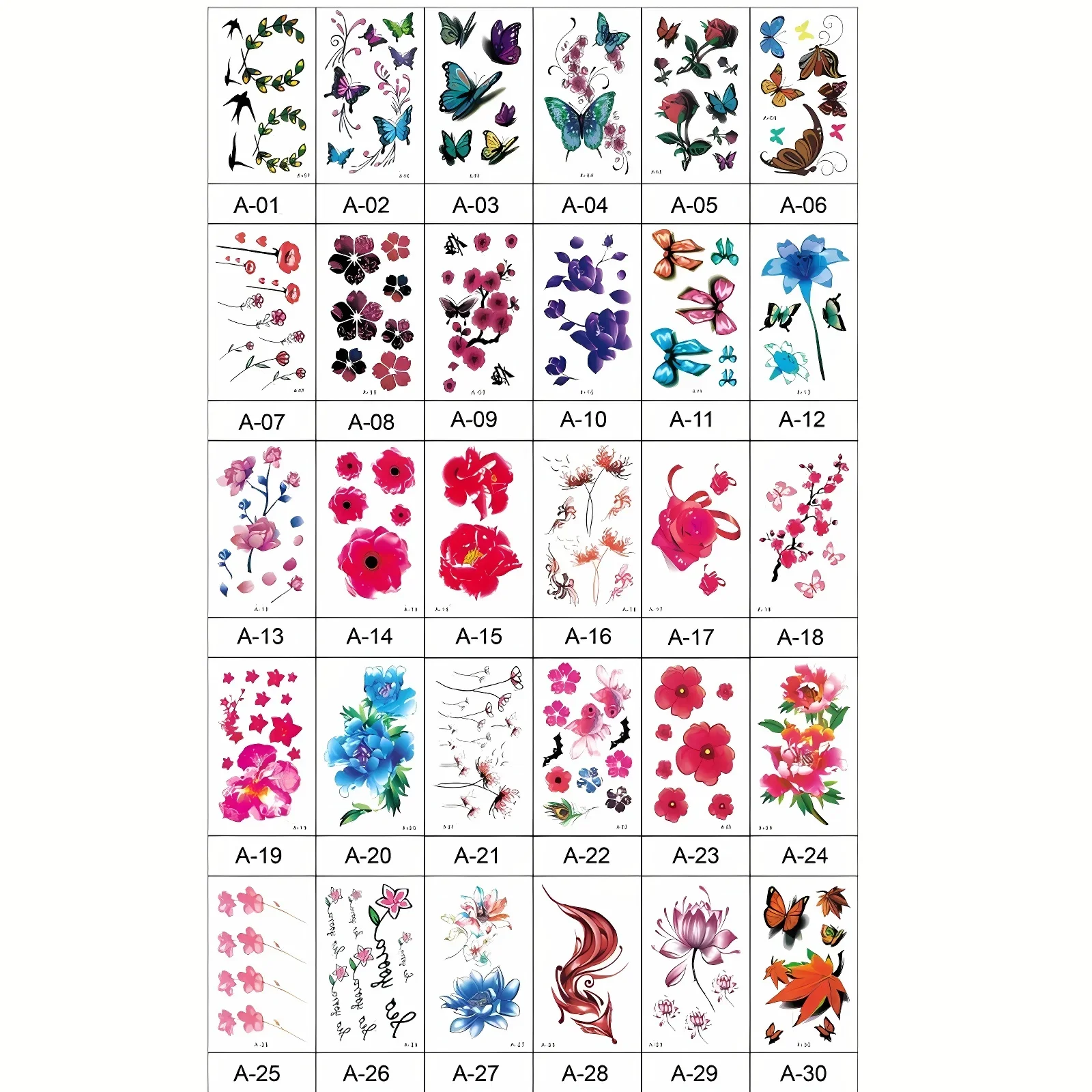 30pcs/lot Waterproof Temporary Tattoos Stickers Peony Leaf Bow 3D Mixed Fake Tattoos for Women Ladies Girls Body arm Party Decor