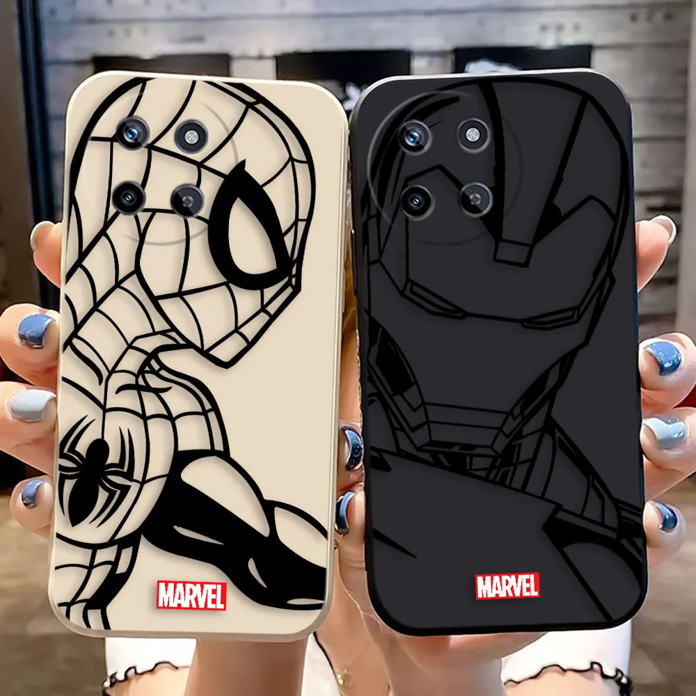 Line Marvel Iran Spider Man Cover Phone Case For OPPO Realme 11 10 9 9I 8 8I 7 7I 6 5 PLUS 4G 5G Silicone Case Funda Coque Shell