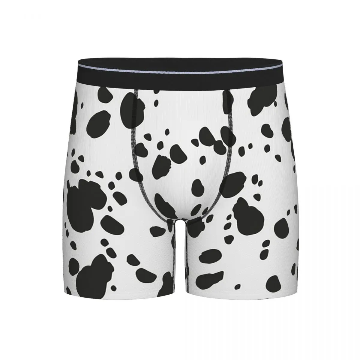 Calzoncillos Boxer largos, pantalones cortos negros y blancos con estampado de animales, bragas con estampado de perro dálmata, ropa interior para hombre, novio