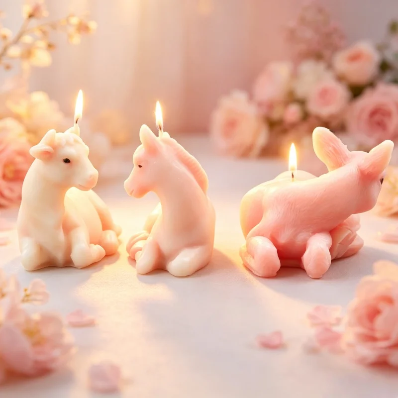 Soap Making Gifts - 馬シリコンキャンドル型DIY鹿牛型香り付きキャンドル型石鹸樹脂工芸品作りホームデコレーション牛好きへのギフト