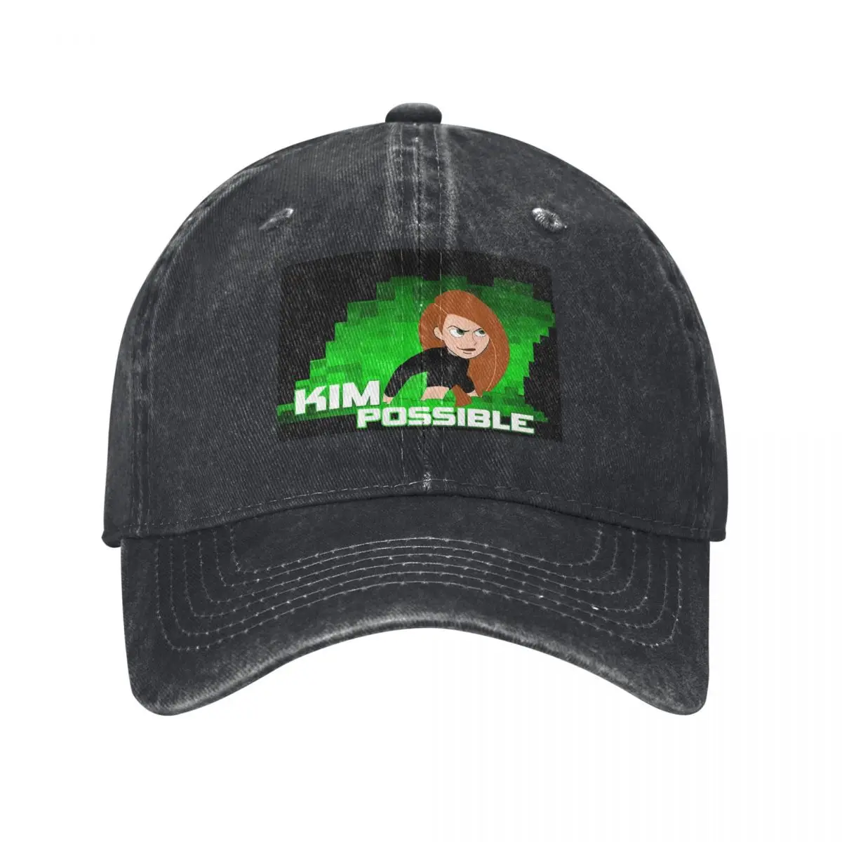 Kim Possible Anime Green Light Baseball Caps Snapback Denim Hats Outdoor Adjustable Casquette Hip Hop Baseball Cowboy Hat