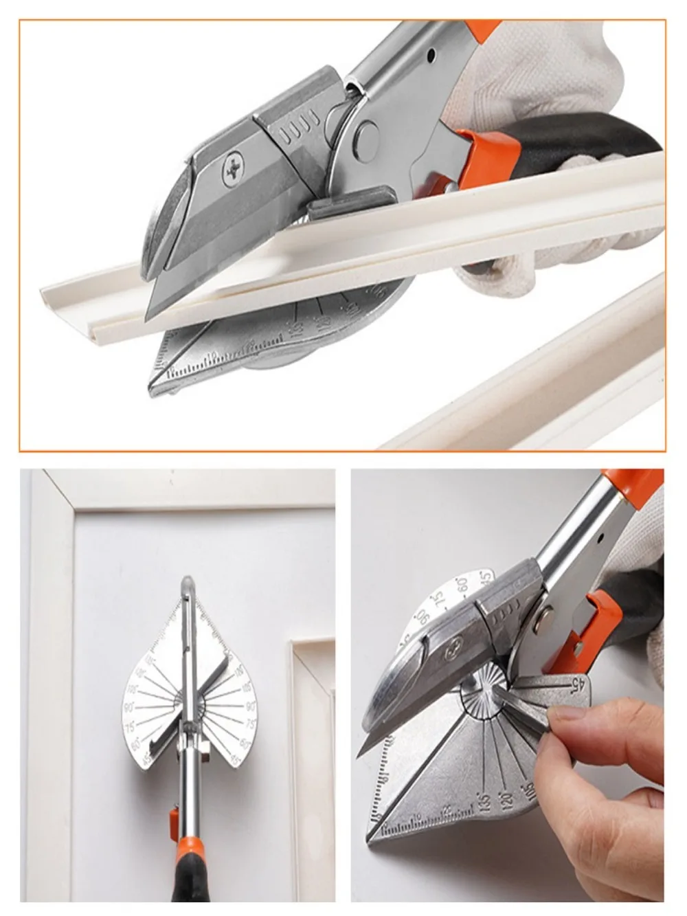 Gehrung schere einstellbar 45-500 ° scharfe Kanalsc heren Holz Kunststoff Mehrwinkel-Gehrung schere mit 2 Klingen zum Schneiden von Holz-PVC – Detail 5