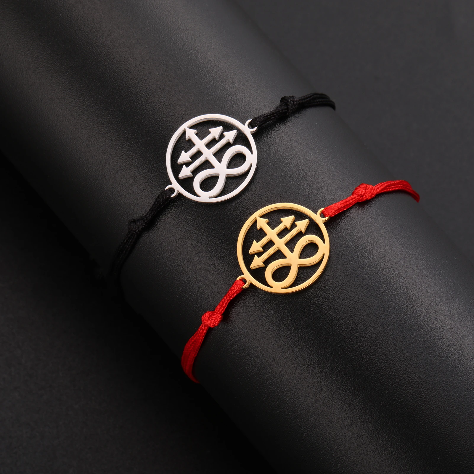 LIKGREAT Satanic Leviathan Cross Signet Bracelet Vintage Demon Devil Chain Bracelet for Men Women Talisman Amulet Jewelry Gift