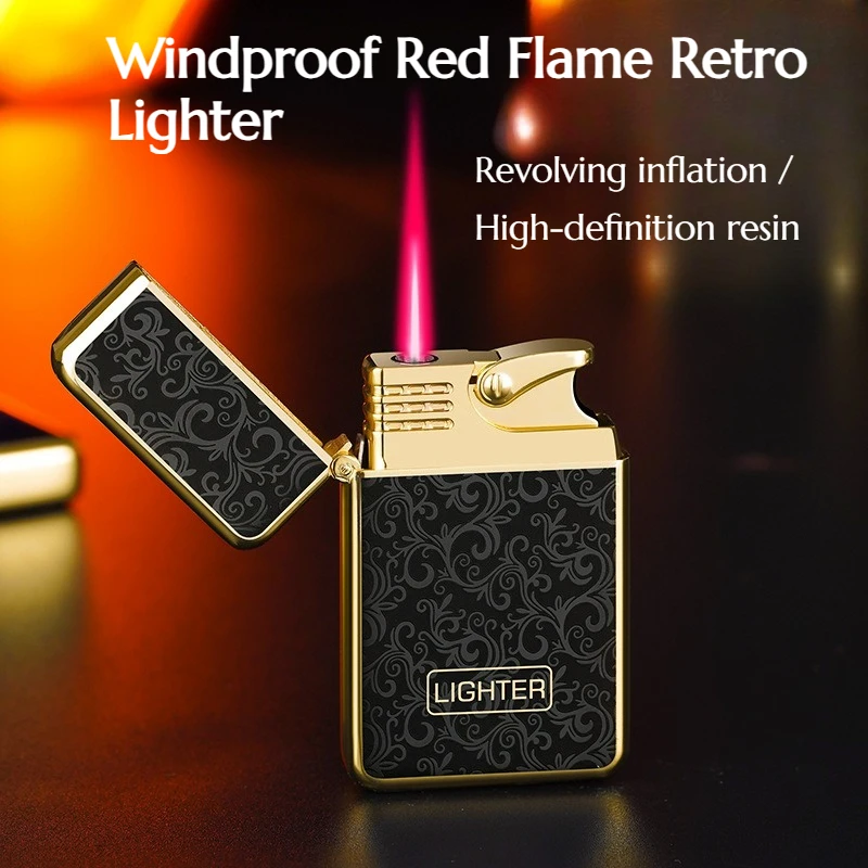 

Портативная газовая зажигалка из полимерной смолы с прямой зарядкой, высококачественная, ветрозащитная, аксессуар для сигарет