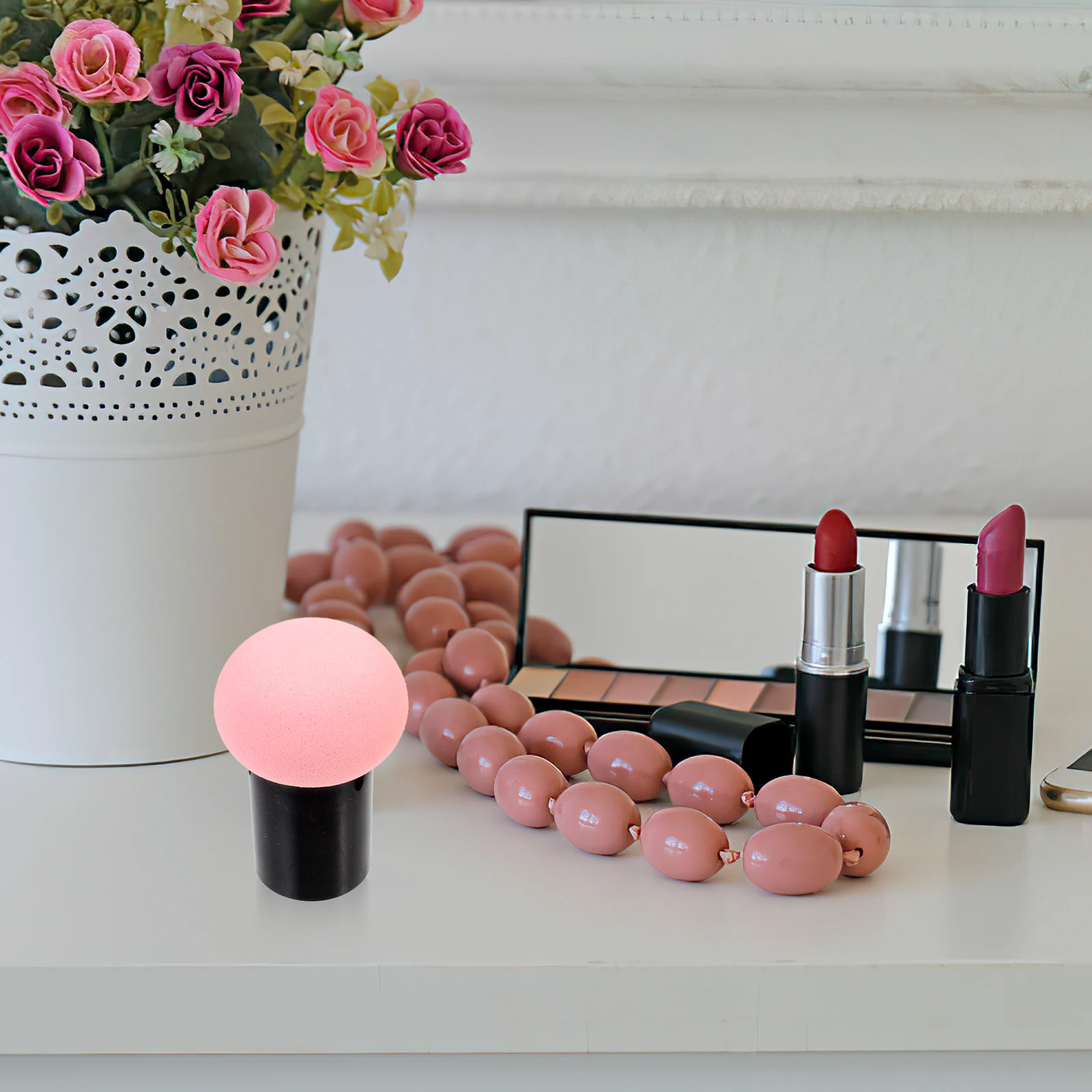 8 pçs pó puff esponja molhado seco maquiagem fundação mistura esponjas cogumelo cabeça ferramentas de beleza bege vermelho