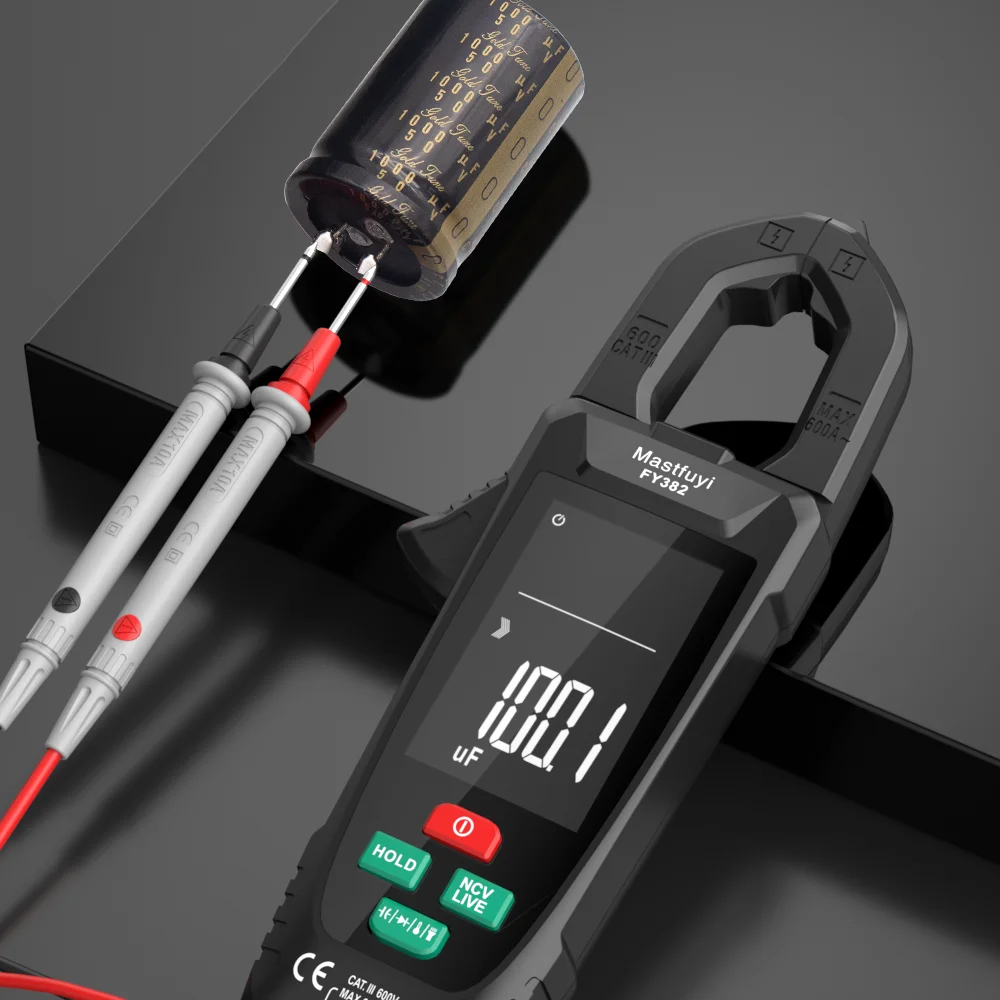 MASTFUYI Pinza amperometrica digitale automatica a grande schermo Amperometro portatile Multimetro a pinza 10000 conteggi Vero RMS con rilevamento NCV