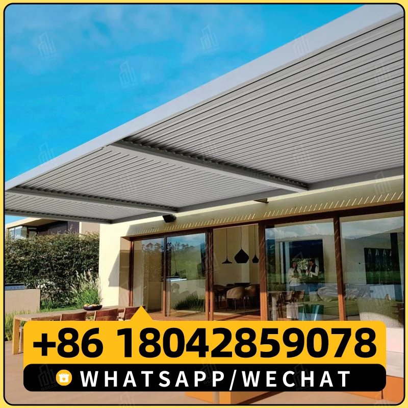 

Waterproof Pergola Leisure Garden Motorized Louvered Roof Aluminium Outdoor Bioclimatic Pergola Aluminum