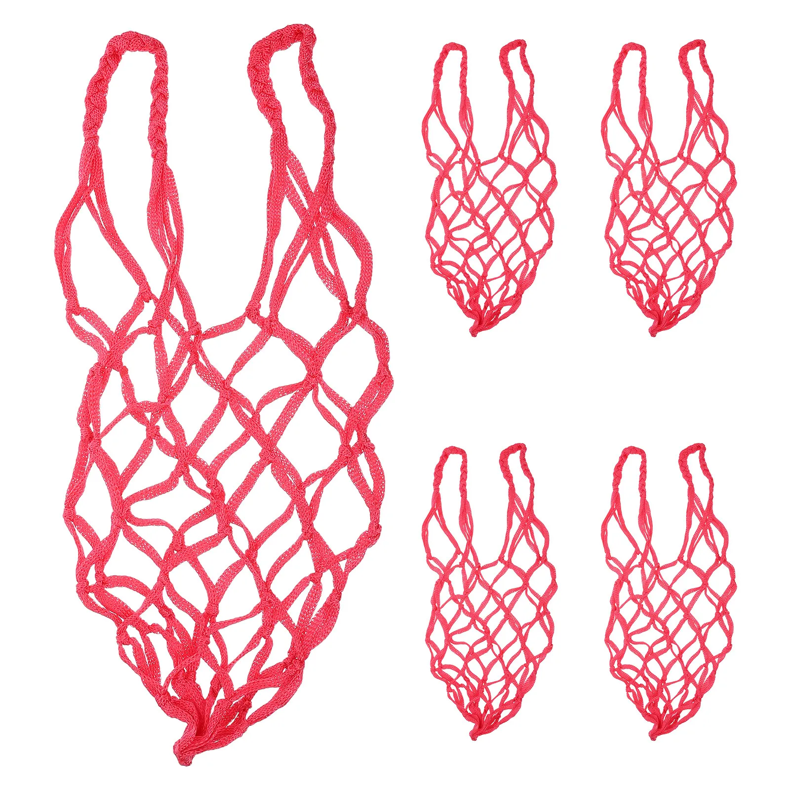 5 Pcs Hay Feeder Net Green Produce Saver Bags Cattle and Sheep Hanging for Horse Grain Goats Grass Feeding
