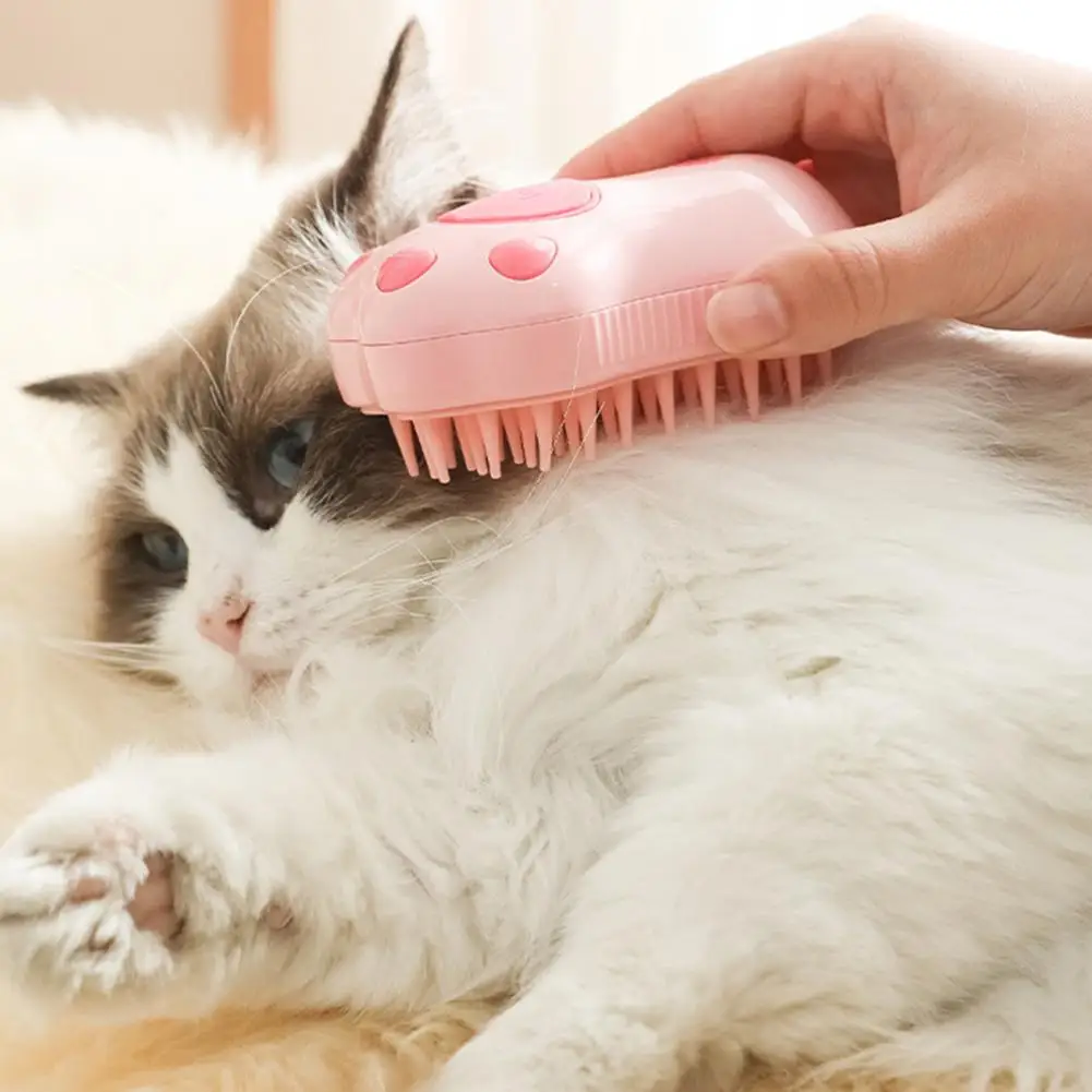 Pet Brush Rechargeable Pet Grooming Comb Steamy Cat Brush Multifunctional Pet Hair Remover Steamer for Gentle Dog Cat Grooming
